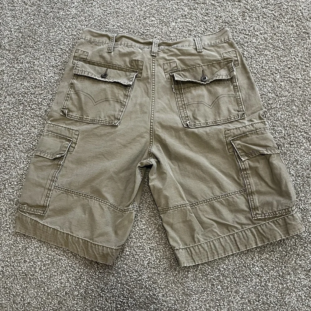 Levis Y2K Cargo Shorts Men's 34 White Tag Khaki Utility Streetwear‎ Skater